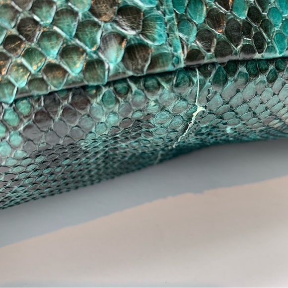 Rare Prada oversized clutch purse in genuine green python snakeskin leather nwot - Picture 13 of 16